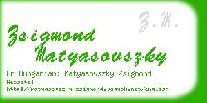 zsigmond matyasovszky business card